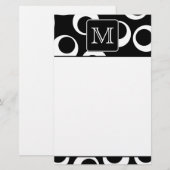 Ihr Brief. Schwarz-Weiß-Monogramm Fun-Muster Briefpapier (Vorne/Hinten)