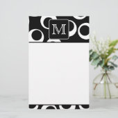 Ihr Brief. Schwarz-Weiß-Monogramm Fun-Muster Briefpapier (Stehend Vorderseite)