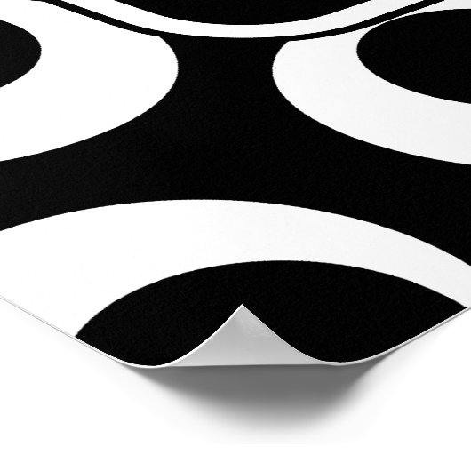 Ihr Brief. Schwarz-Weiß-Monogramm Fun Muster Poster (Ecke)