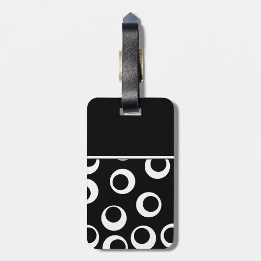 Ihr Brief. Schwarzweiss-Monogramm. Spaß-Muster Gepäckanhänger (Rückseite vertikal)