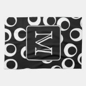 Ihr Brief. Schwarzweiss-Monogramm. Spaß-Muster Handtuch (Horizontal)