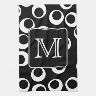 Ihr Brief. Schwarzweiss-Monogramm. Spaß-Muster Handtuch