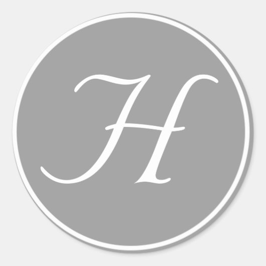 Ihr Buchstabe, benutzerdefinierte Monogramm H Anfa Runder Aufkleber (Vorderseite)