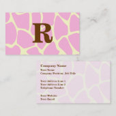 Ihr Buchstabe-Gewohnheits-Monogramm. Rosa Visitenkarte (Vorne/Hinten)