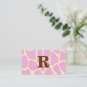 Ihr Buchstabe-Gewohnheits-Monogramm. Rosa Visitenkarte (Stehend Vorderseite)