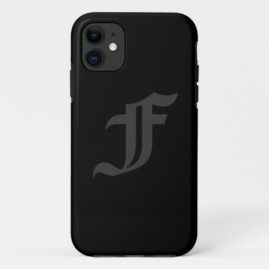 Ihr Buchstabe-männlicher grauer und schwarzer Case-Mate iPhone Hülle (Rückseite)