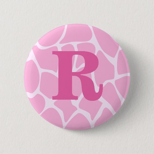 Ihr Buchstabe-Monogramm. Gewohnheit. Rosa Button (Vorderseite)