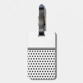 Ihr Buchstabe-Monogramm. Schwarzweiss-Polka-Punkte Gepäckanhänger (Rückseite vertikal)