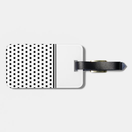Ihr Buchstabe-Monogramm. Schwarzweiss-Polka-Punkte Gepäckanhänger (Rückseite horizontal)