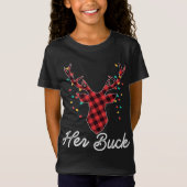 Ihr Buck Reindeer Red Kariert Christmas Pajama Mat T-Shirt (Vorderseite)