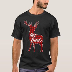 Ihr Buck Vintage passende Paare Weihnachten Pyjama T-Shirt