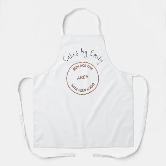 Ihr Business Logo Bakery Cake Maker Schwarz-weiß Schürze (Vorderseite)