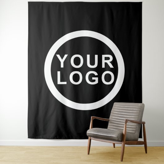 Ihr Business-Logo-Event - Moderner Schwarzer Hinte Wandteppich (Beispiel)