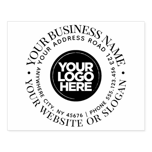 Ihr Business-Logo für zwei Lines - Rundtext Gummistempel (Prägung)