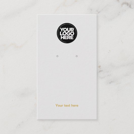 Ihr Business Logo Gold Grau Earring Display Card Visitenkarte (Vorderseite)