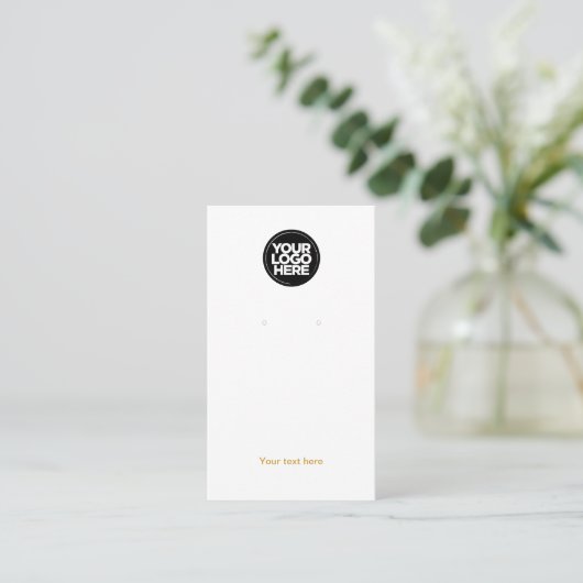 Ihr Business-Logo Gold-White-Earl-Display-Karte Visitenkarte (Stehend Vorderseite)