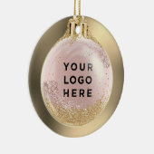 Ihr Business-Logo Goldroid Weihnachtsball Custom Keramik Ornament (Rechts)