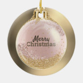 Ihr Business-Logo Goldroid Weihnachtsball Custom Keramik Ornament (Hinten)