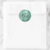 Ihr Business-Logo hier Aquamarin Runder Aufkleber (Tasche)