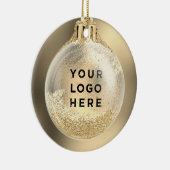 Ihr Business-Logo in den Weihnachtsball | Benutzer Keramik Ornament (Rechts)