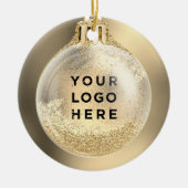 Ihr Business-Logo in den Weihnachtsball | Benutzer Keramik Ornament (Vorne)