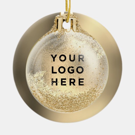 Ihr Business-Logo in den Weihnachtsball | Benutzer Keramik Ornament (Vorne)