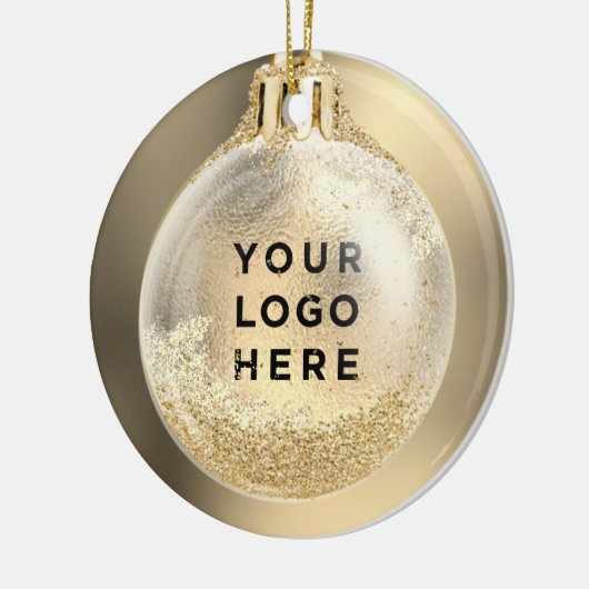 Ihr Business-Logo in den Weihnachtsball | Benutzer Keramik Ornament (Links)