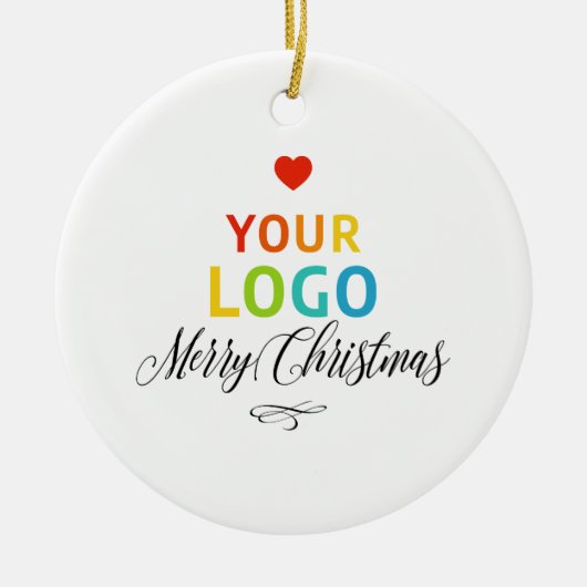 Ihr Business-Logo Keramik Ornament (Vorne)