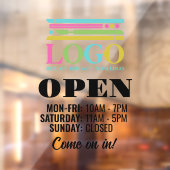 Ihr Business-Logo kommt in den offenen Stunden an Fensteraufkleber (Blatt 2)