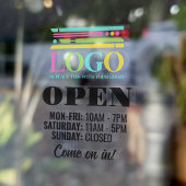 Ihr Business-Logo kommt in den offenen Stunden an Fensteraufkleber