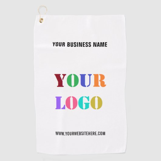 Ihr Business-Logo und Ihr benutzerdefiniertes Text Golfhandtuch (Vorderseite)