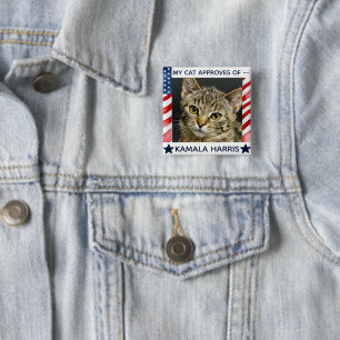 Ihr Cat Dog Pet Foto Kamala Harris Wahl Button