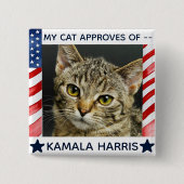 Ihr Cat Dog Pet Foto Kamala Harris Wahl Button (Vorderseite)