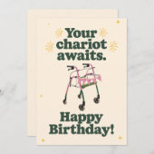 Ihr Chariot erwartet Funny wird älter als der Gebu Einladung (Vorne/Hinten)