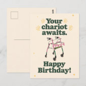 Ihr Chariot erwartet Funny wird älter als der Gebu Postkarte (Vorne/Hinten)