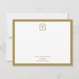 Ihr Church Name Logo Cross Gold Note Card Mitteilungskarte