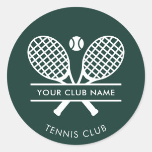 Ihr Club Name Tennis Sport Grün Farbe Runder Aufkleber