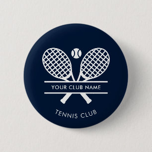 Ihr Club Name Tennisteam Navy Blue Custom Button