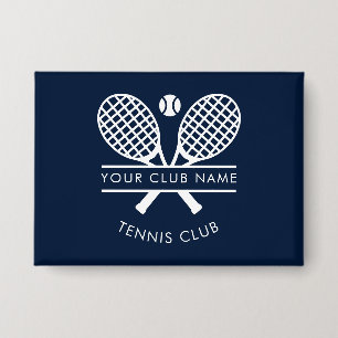 Ihr Clubname Tennis Sports Navy Blue Button