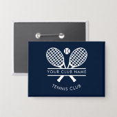 Ihr Clubname Tennis Sports Navy Blue Button (Vorderseite/Rückseite)
