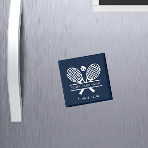 Ihr Clubname Tennis Sports Navy Blue Magnet