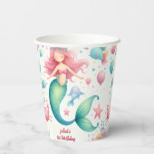 Ihr cooler Meerjungfisch Meerjungfrau Ozean 1. Geb Pappbecher (Rückseite)