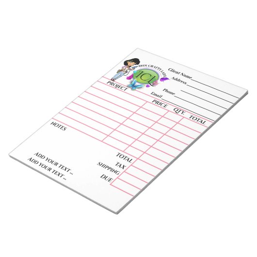 Ihr Crafty Invoice Notepad Notizblock (angewinkelt)