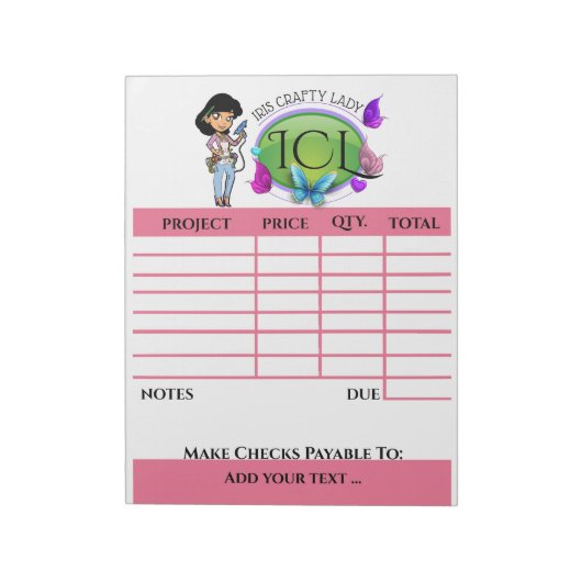 Ihr Crafty Invoice Notepad Notizblock (Rotiert)
