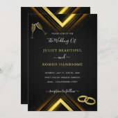 Ihr Design Black Gold Hochzeitsbeispiel (Vorne/Hinten)