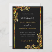 Ihr Design Black Gold Hochzeitsvorlage (Vorderseite)