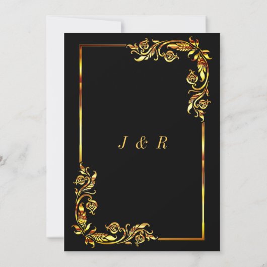 Ihr Design Black Gold Hochzeitsvorlage (Rückseite)