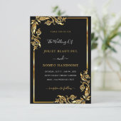 Ihr Design Black Gold Hochzeitsvorlage (Stehend Vorderseite)