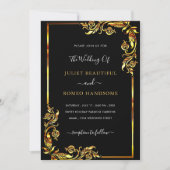 Ihr Design Black Gold Hochzeitsvorlage (Vorderseite)