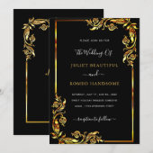 Ihr Design Black Gold Hochzeitsvorlage (Vorne/Hinten)